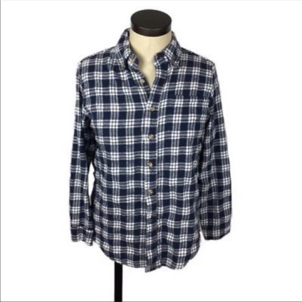 Brandy Melville blue and white plaid flannel